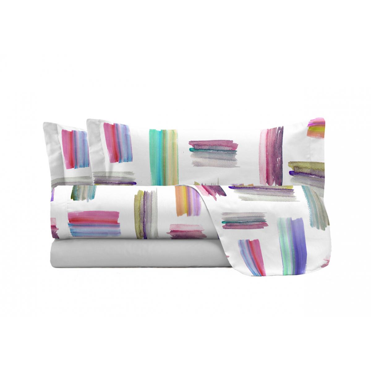 COMPLETO LETTO FANTASY MADE IN ITALY MICROFIBRA-MULTICOLOR PIAZZA E MEZZA