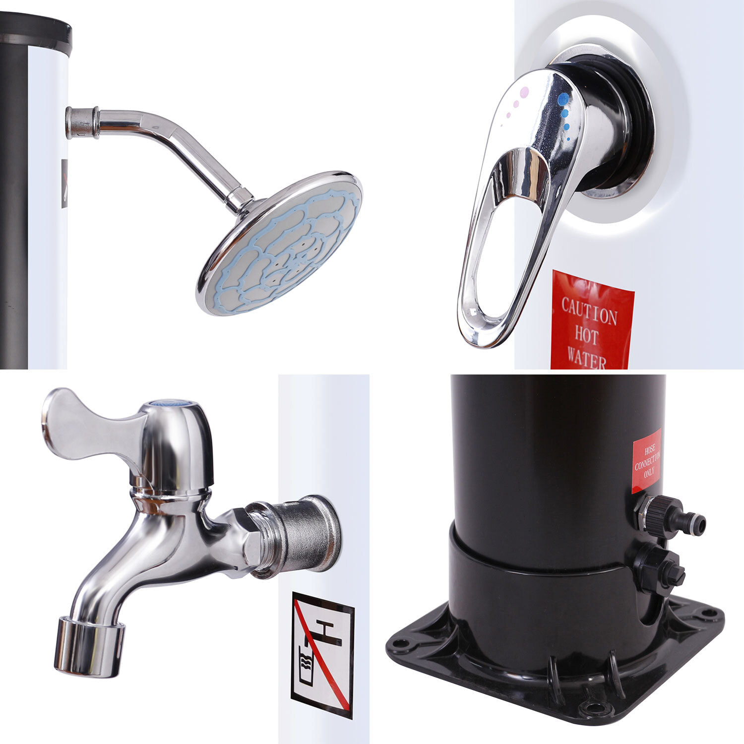 Douche solaire FIDGI noire et argent 35L