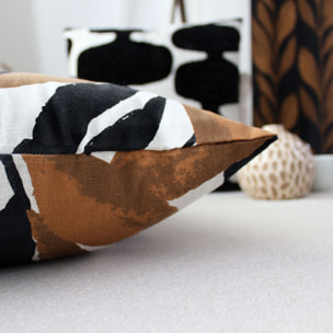 Coussin décoratif déhoussable motif graphique - Noir