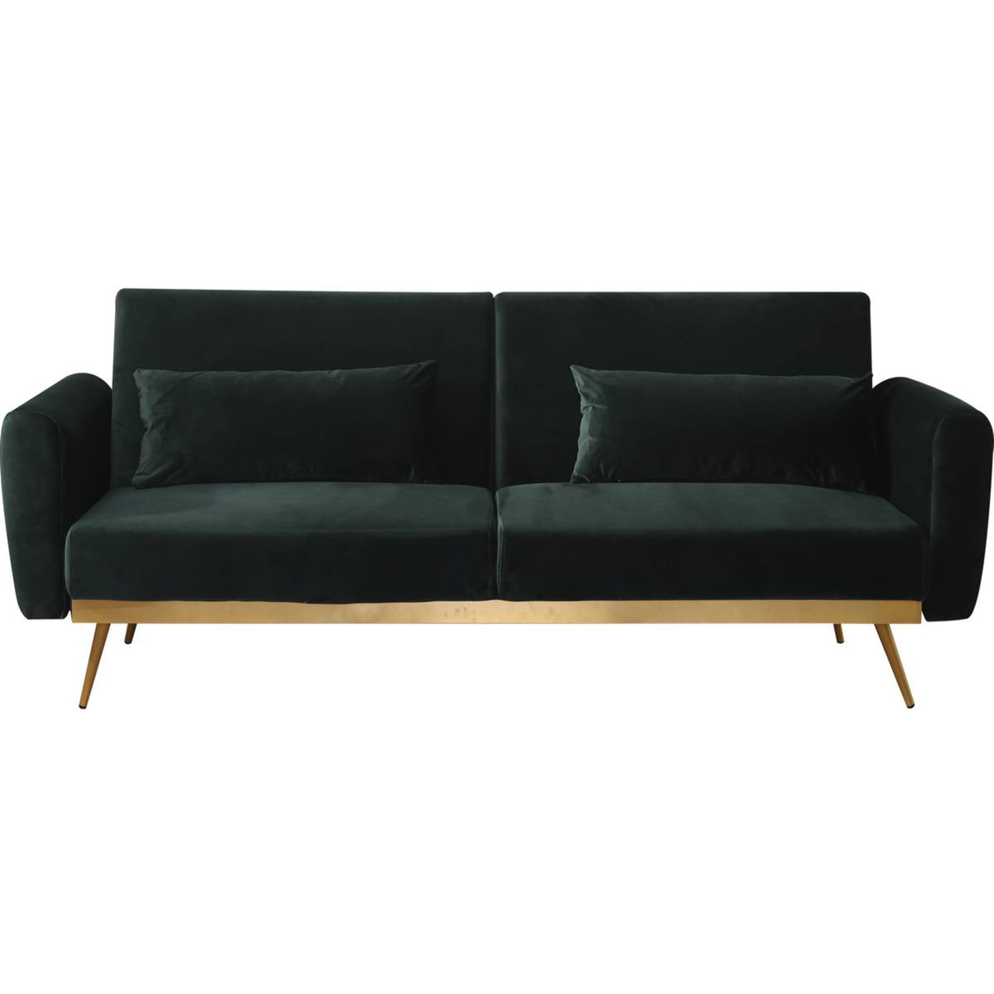 Canapé Clic Clac en velours "Donia" - 203 x 81 x 83 cm - 3 places - Vert foncé