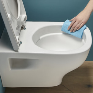 Pack WC suspendu sans bride Struktura + Abattant + Bâti-support autoportant PRESTO + Plaque chromée