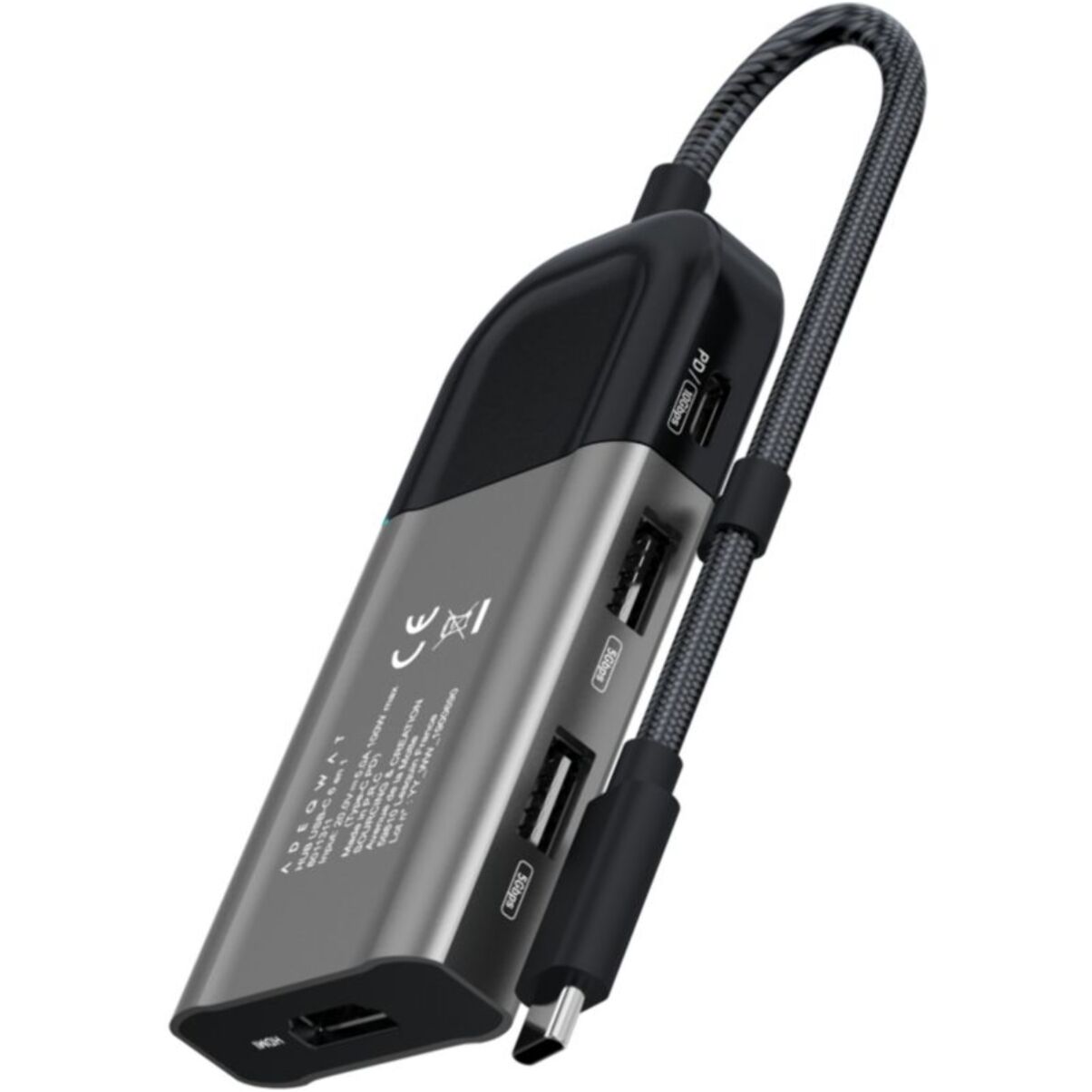 Hub USB C ADEQWAT USB-C / multiports 6 en 1