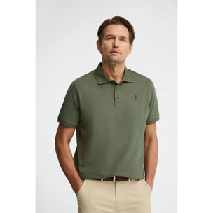 Polo verde de corte regular en tejido de camiseta con bordado Rigby Go