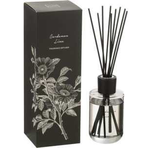 J-Line Bâtonnets parfumés Walk in the Woods - Cardamome Citron Vert - zwart - 180 ml