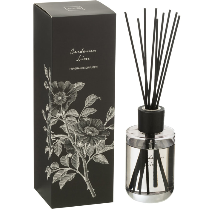 J-Line Bâtonnets parfumés Walk in the Woods - Cardamome Citron Vert - zwart - 180 ml