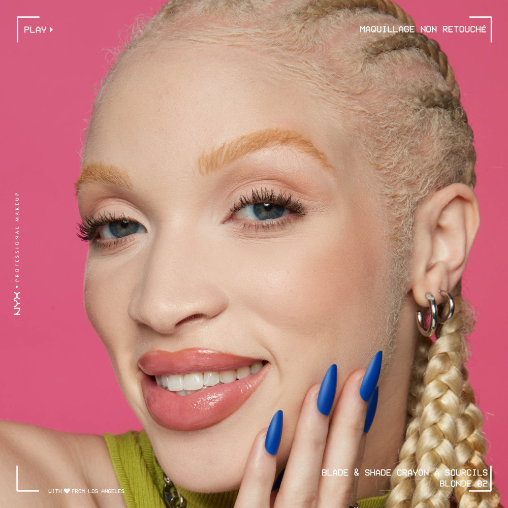 NYX Professional Makeup Blade & Shade, Crayon sourcils double embout, tenue jusqu'à 16h, Blonde