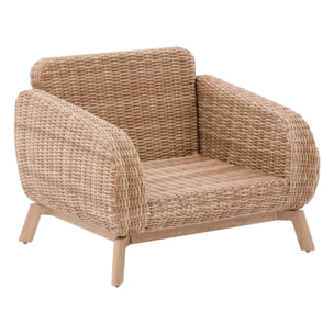 Fauteuil de salon de jardin "Manissa" beige aluminium et polyester