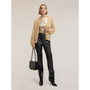 Motivi - Cardigan traforato in misto lana - Beige