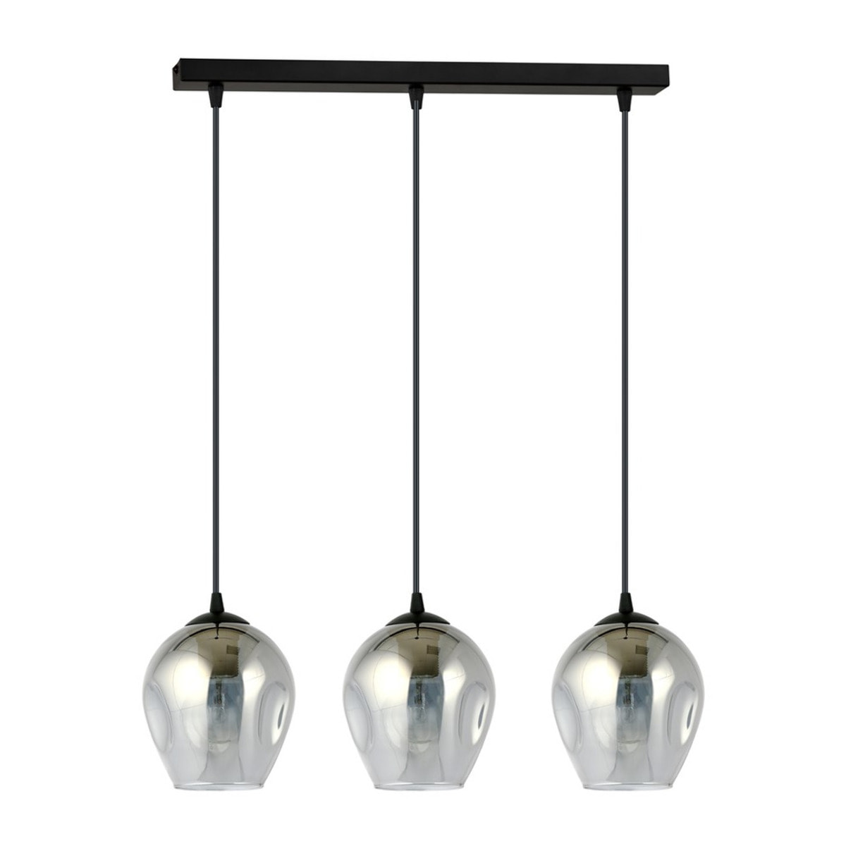 Lampada a sospensione ISTAR in acciaio nero e vetro grafite
