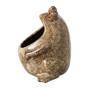 J-Line Cache-Pot Grenouille - grès beige - small