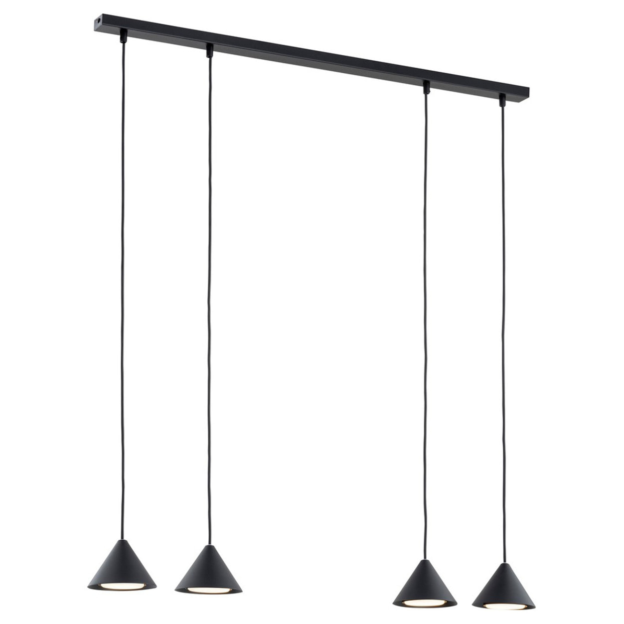 Lampada a sospensione ELIT 4 in acciaio nero opaco