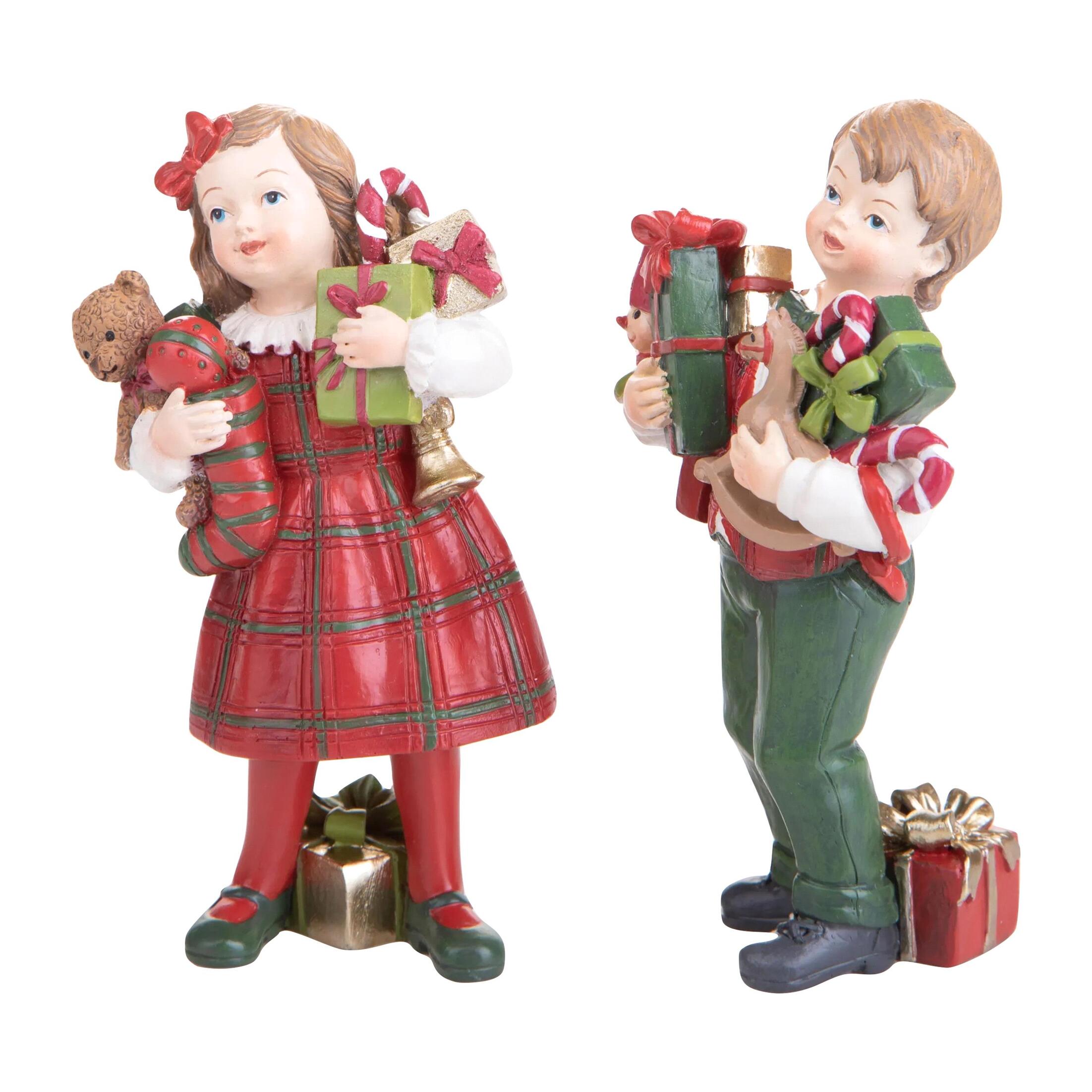 Bimbi con Doni Di Natale - Pezzi 2 - 7,2xH12,6x5,5cm - Bianchi Dino SpA