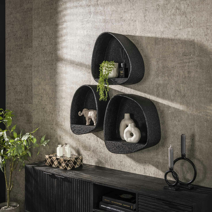 Etagère murale noire forme organique 46 cm TAJ