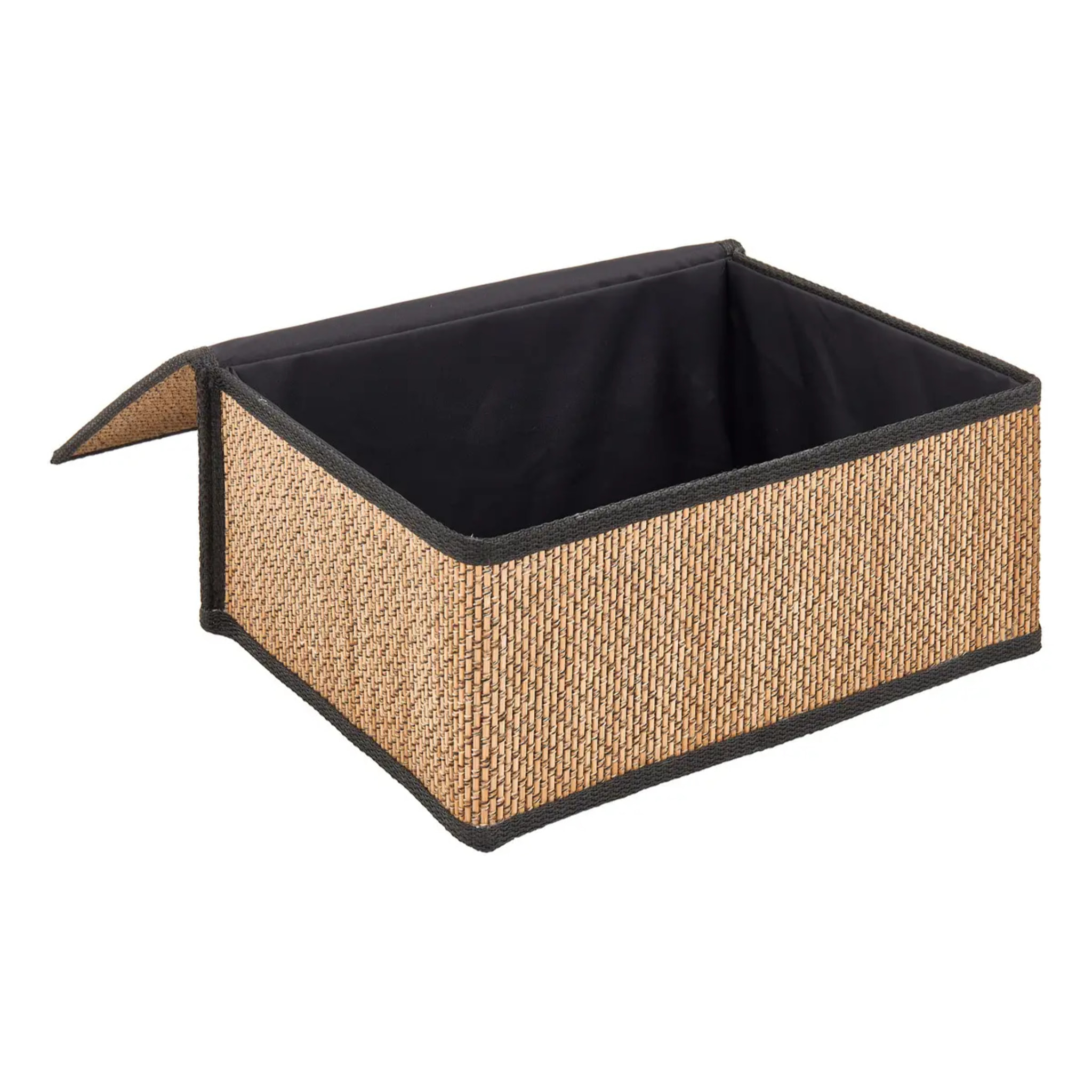 Lot de 3 paniers Stemy L25/30/33,5cm noir et beige