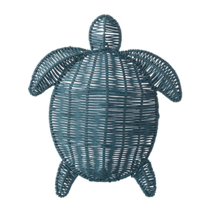 J-Line Décoration Murale Turtle - métal - bleu foncé - small