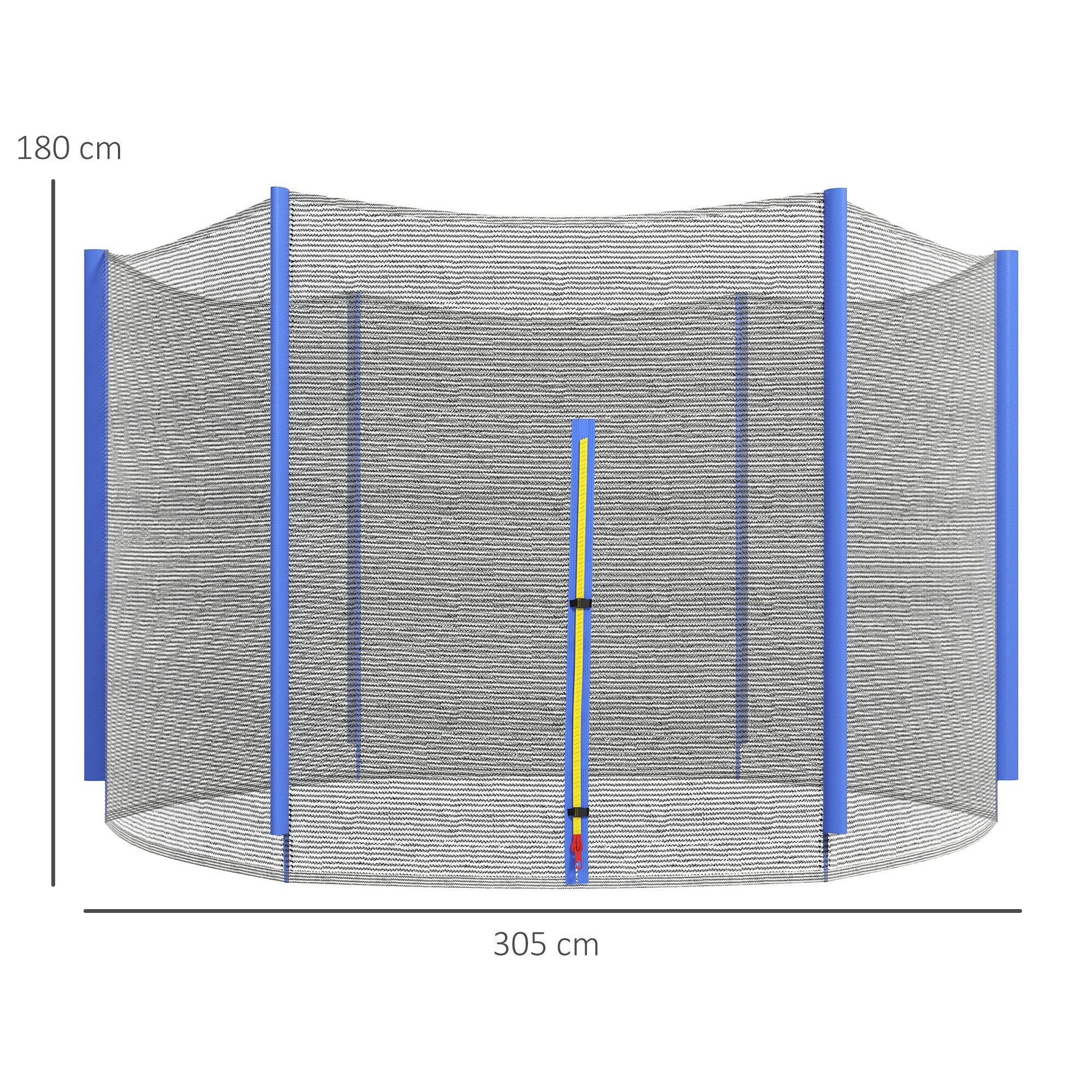 Red de Seguridad para Cama Elástica Ø305 cm Red de Trampolín Redondo para Exterior Protectora para Cama Elástica de 6 Postes Rectos Azul