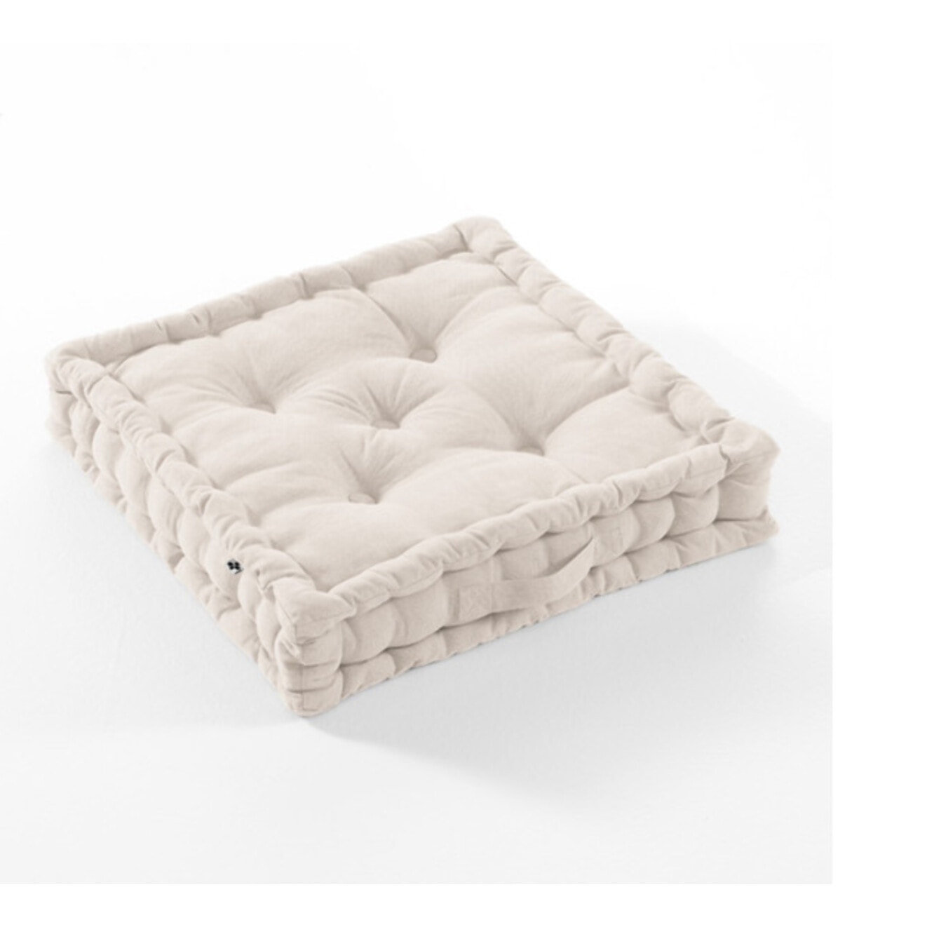 Coussin de sol 50 x 50 cm capitonné et matelassé en coton - KALA