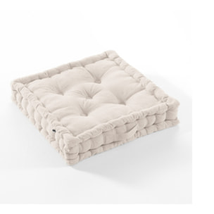Coussin de sol 50 x 50 cm capitonné et matelassé en coton - KALA