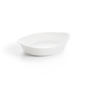 Plat à four ovale blanc 29X17cm Smart Cuisine Carine 250°C  - Luminarc - Opale culinaire extra léger et résistant