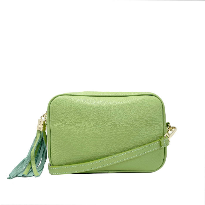 Chicca Borse - Tracollina Clutch Donna in Vera Pelle - Colore Verde Chiaro