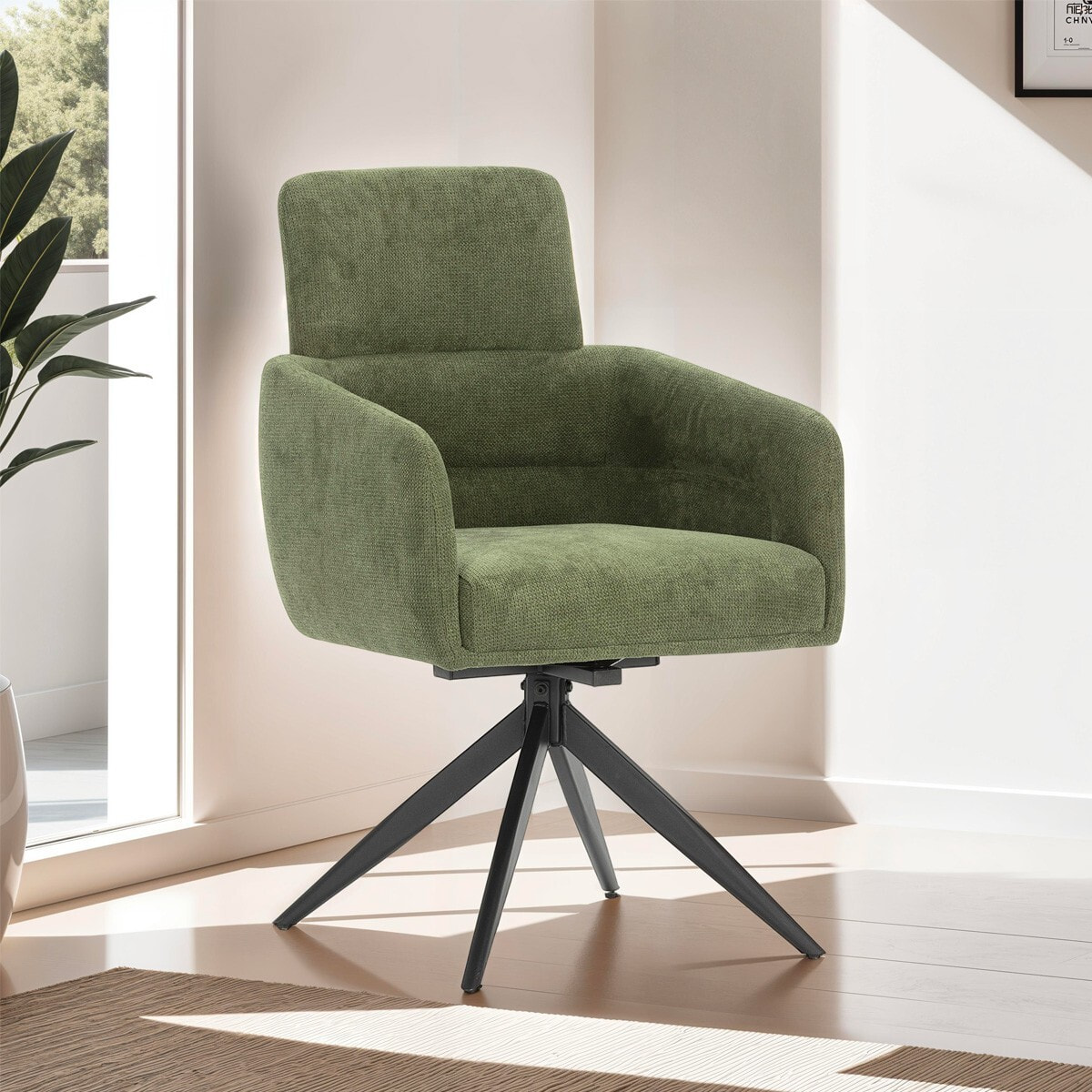 Lot de 2 fauteuils pivotants en tissu - ALVAR