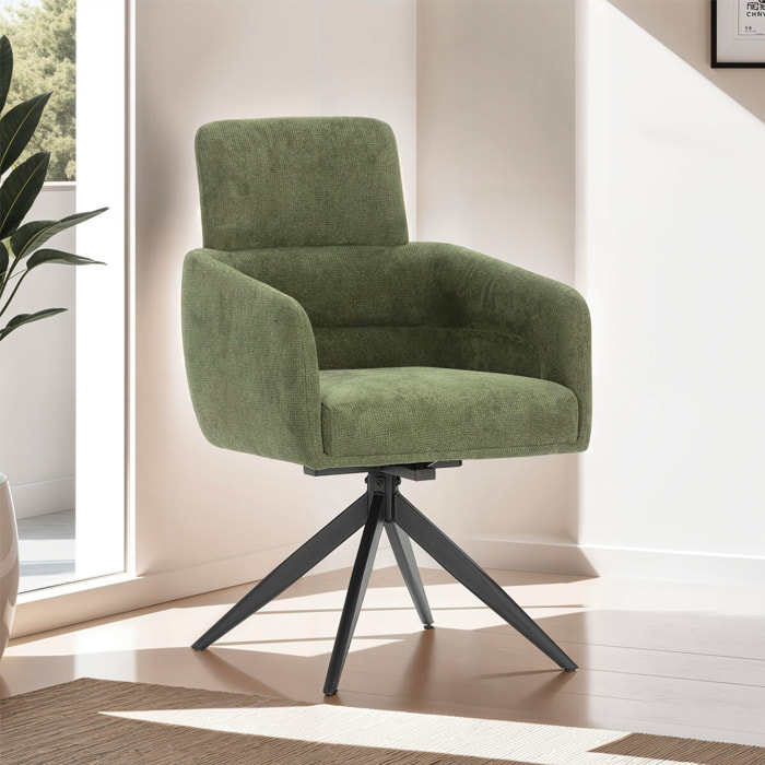 Lot de 2 fauteuils pivotants en tissu - ALVAR