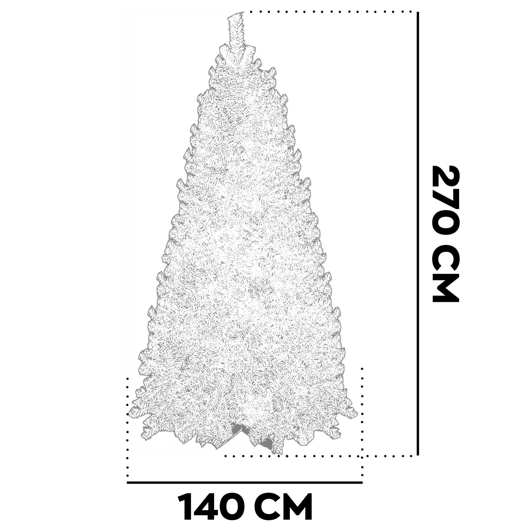 Dasher - Albero di Natale in PVC ø140x270H cm, 2500 rami