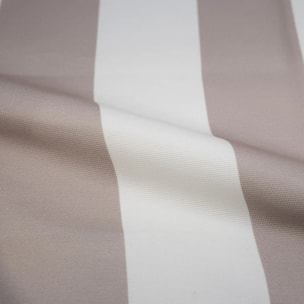 Lot de 2 chiliennes de jardin en acacia et tissu rayé écru et taupe - Bohol