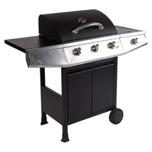 Barbecue a gas 3 bruciatori, colore nero, cm 117 x 52 x h100