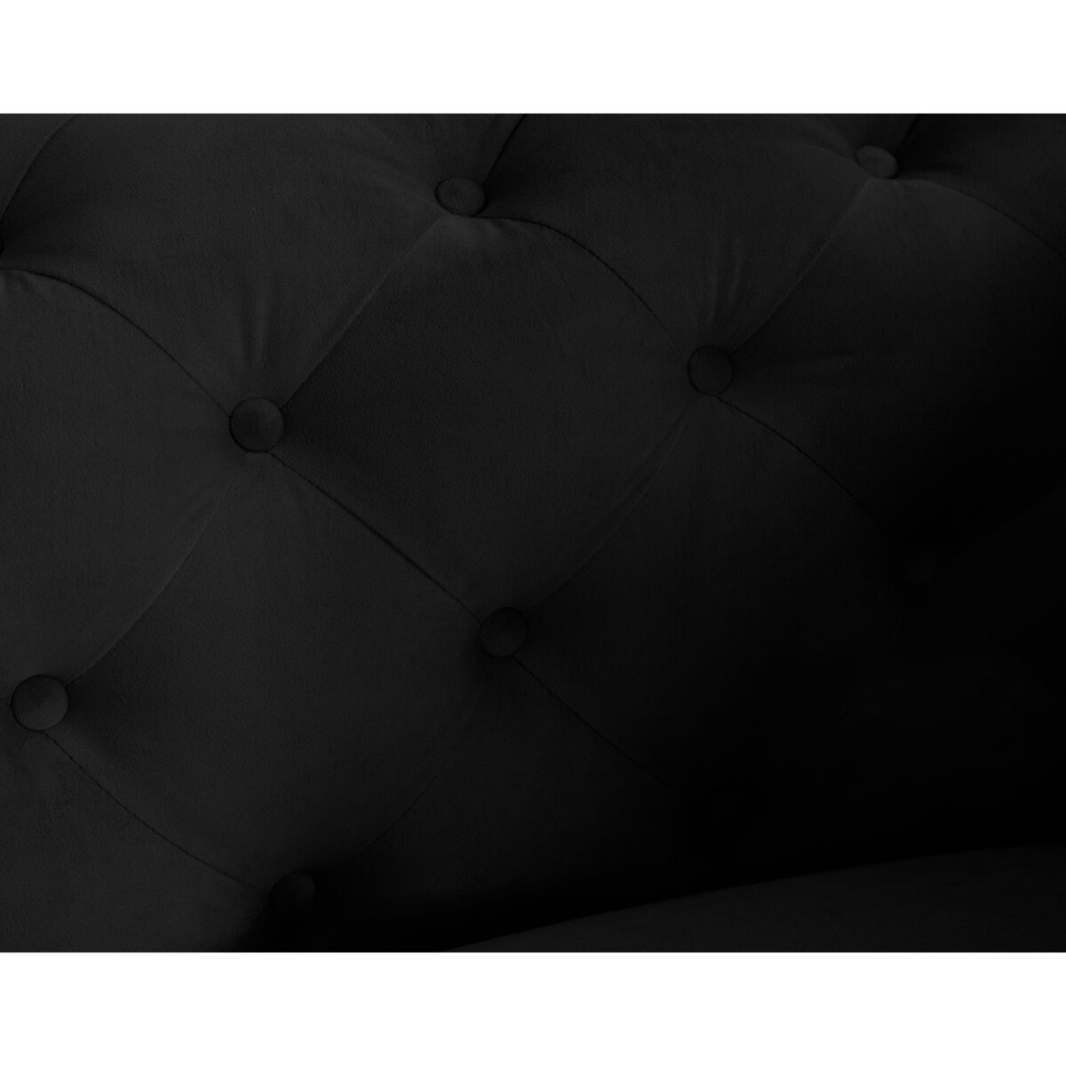 Camden - fauteuil chesterfield en velours - pieds en métal doré - Noir