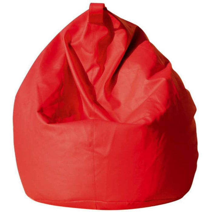 Pouf a sacco elegante, colore rosso, Misure 80 x 120 x 80 cm