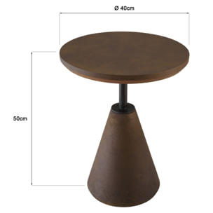 NESTOR - Table d'appoint ronde en béton marron D40cm