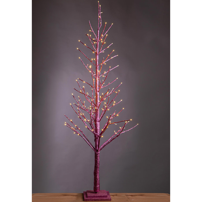 Faggio 150 Cm Con 186 Led Mov Int. - Pezzi 1 - 65X150X65cm - Colore: Rosa - Bianchi Dino - Articoli Natalizi