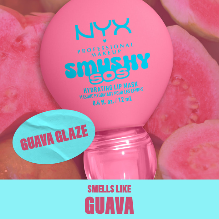 NYX Professional Makeup Smushy SOS Soin lèvres 2-en-1 Baume Jour & Masque Nuit GUAVA GLAZE