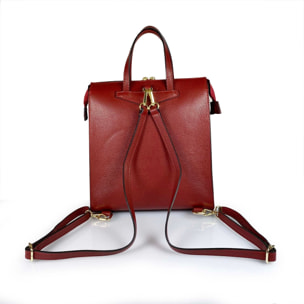 Borse Donna colore Rosso-in pelle Made in Italy 27 x 31 x 13cm