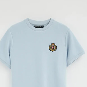 Maglietta azzurra a maniche corte con logo nautico Polo Club