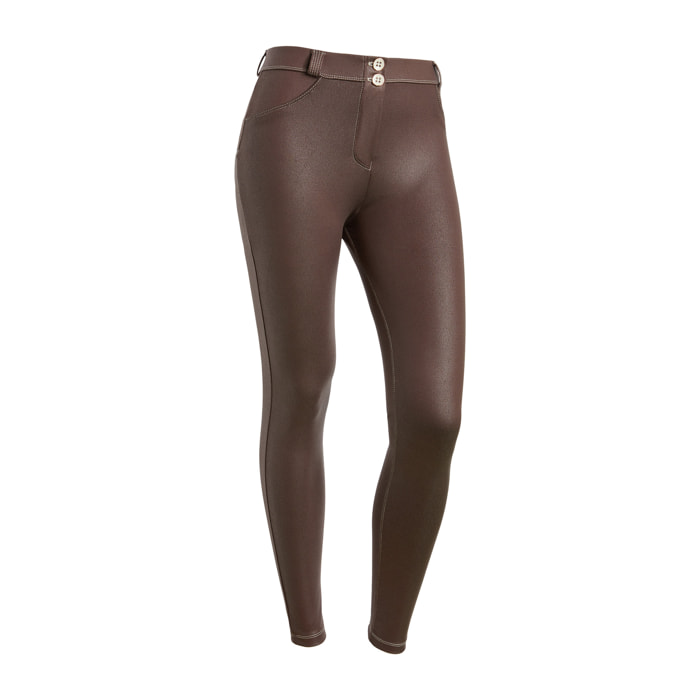 Pantaloni WR.UP® in similpelle con vita alta bottoni e zip