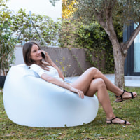 Sedia gonfiabile con LED e telecomando Chight - grigia e trasparente - 99x64x104 cm