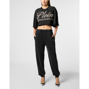 PHILIPP PLEIN Cropped T-Shirt Strass Signature