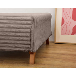 Cristal - pouf modulable - 65 cm - en fausse fourrure côtelée - Taupe