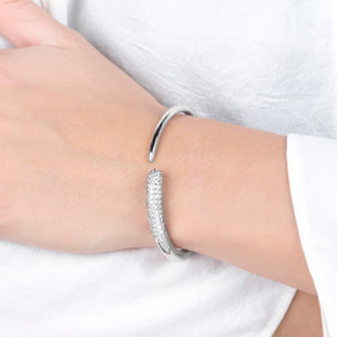 Bracciale Rigido White con Pavé in Cubic Zirconia