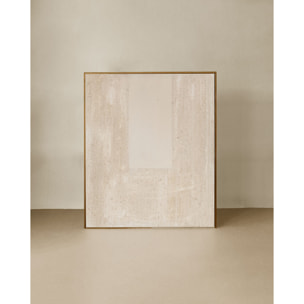 Tableau beige-marron décoratif sur coton avec cadre en bois peint à la main à la peinture à l'huile en différentes tailles
