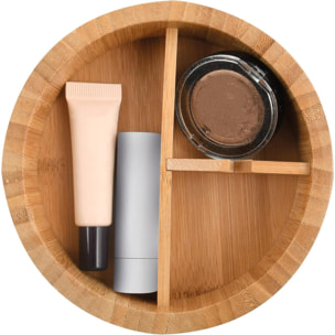 Espejo y Joyero redondo ALAIS de Bambú en color marrón