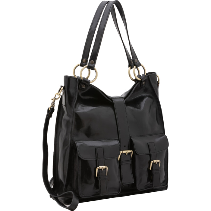 Borsa a spalla  da donna In Vera pelle Made in Italy 38x37x10 cm