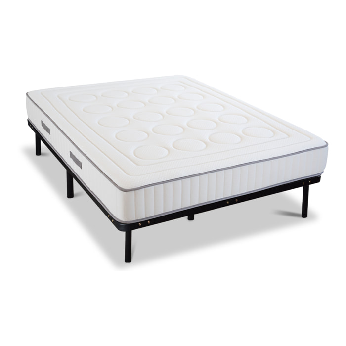 Ensemble Matelas Cristal avec sommier en métal