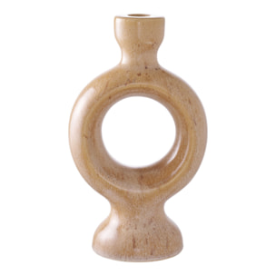 Portacandela in ceramica marrone 13x8x23 cm