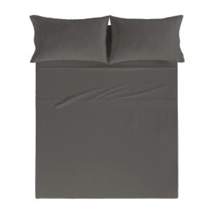 Drap plat PURE en coton percale - anthracite