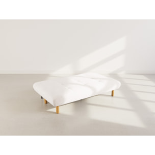 Soan - Banquette 2 places convertible clic-clac en velours texturé - Beige