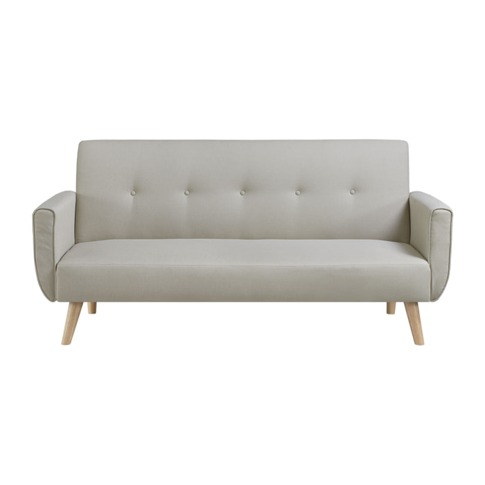 Canapé scandinave convertible 3 places en tissu beige NAKSKOV