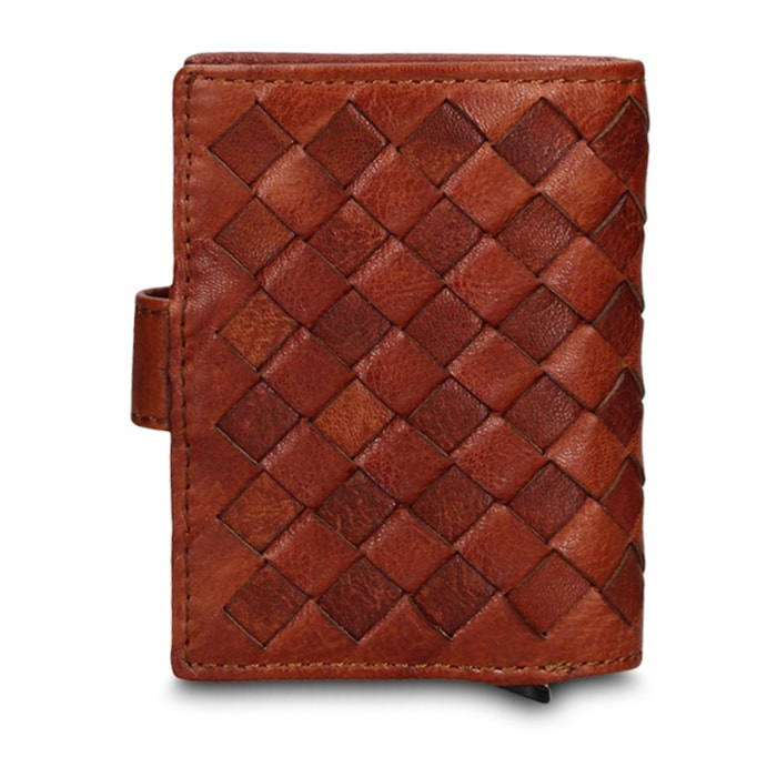 Portafoglio uomo in vera pelle - Modello Bastian Plus - Casual - 7.5 x 10.0 x 2.0 cm